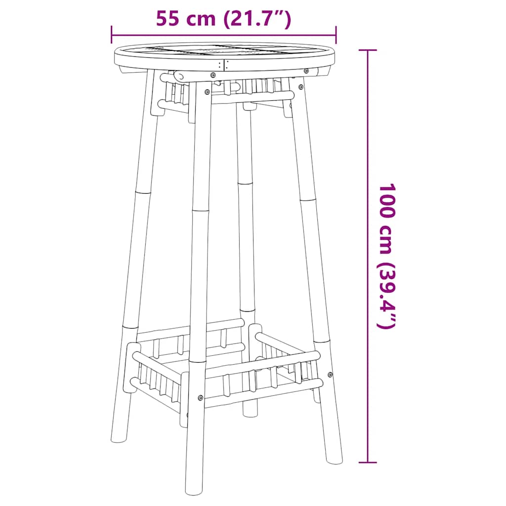 Udendørs Bar T Ø55X100 Cm Bambus
