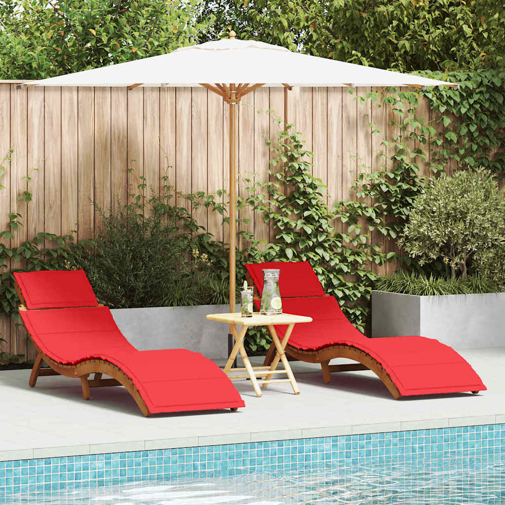 | Liggestol | Med Pude Taupe 55 X 184 X 64cm Massivt Akacietræ - Variant 4107099