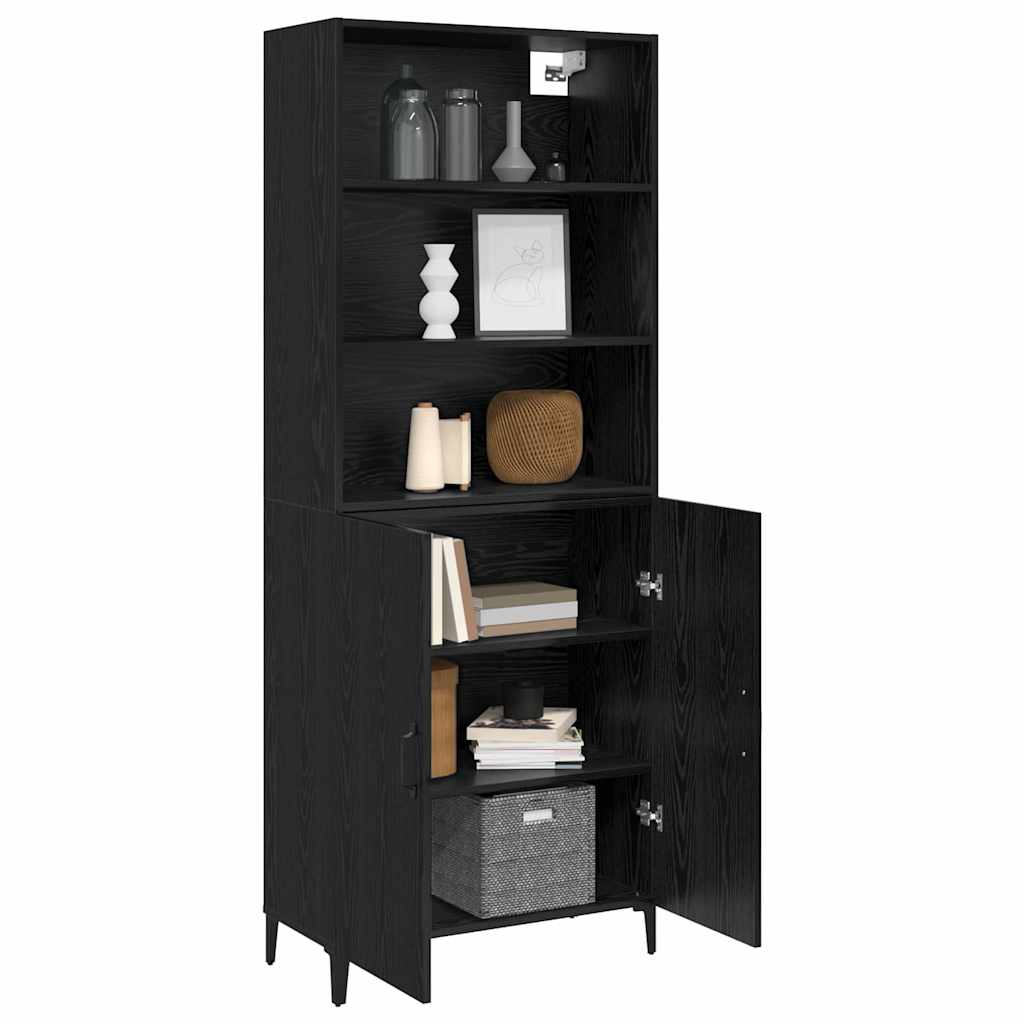 Sideboard Sort Eg 69.5 X 32.5 X 180 Cm Konstrueret Træ - Billede 3