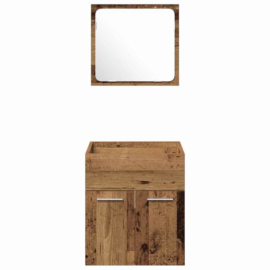 Badeværelsesmøbel Sæt 3 Pcs Gammelt Træ 41 X 38.5 X 46 Cm - Billede 8