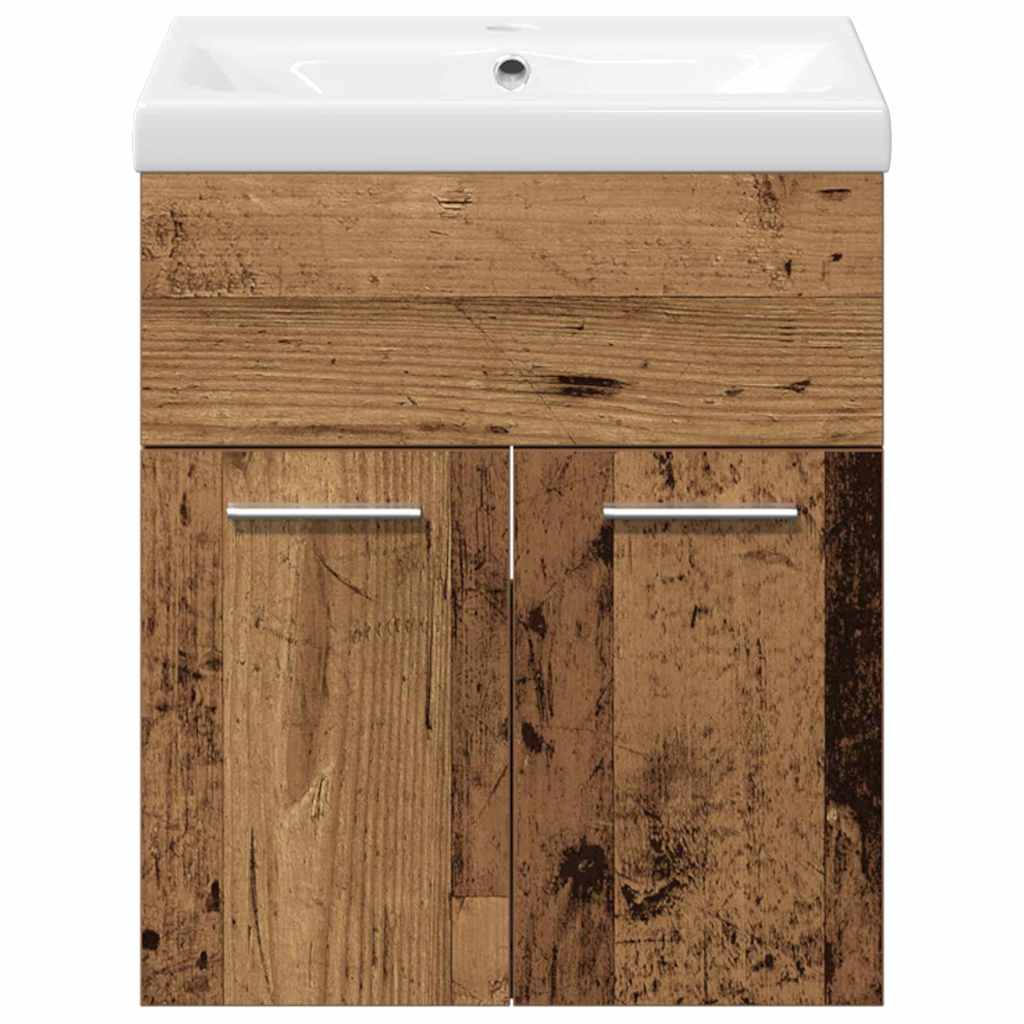 Badeværelsesmøbel Sæt 3 Pcs Gammelt Træ 41 X 38.5 X 46 Cm - Billede 7