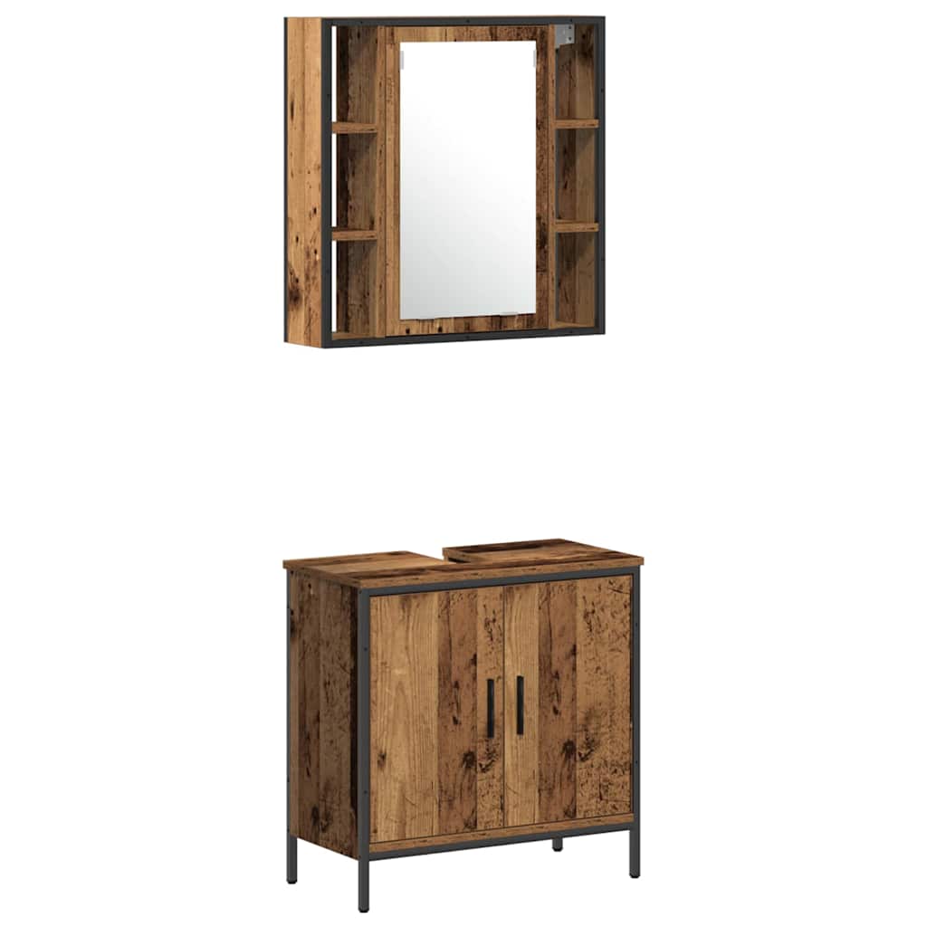 Badeværelsesmøbel Sæt Med Hylde 4 Pcs Brun 33 X 33 X 185.5 Cm - Billede 6