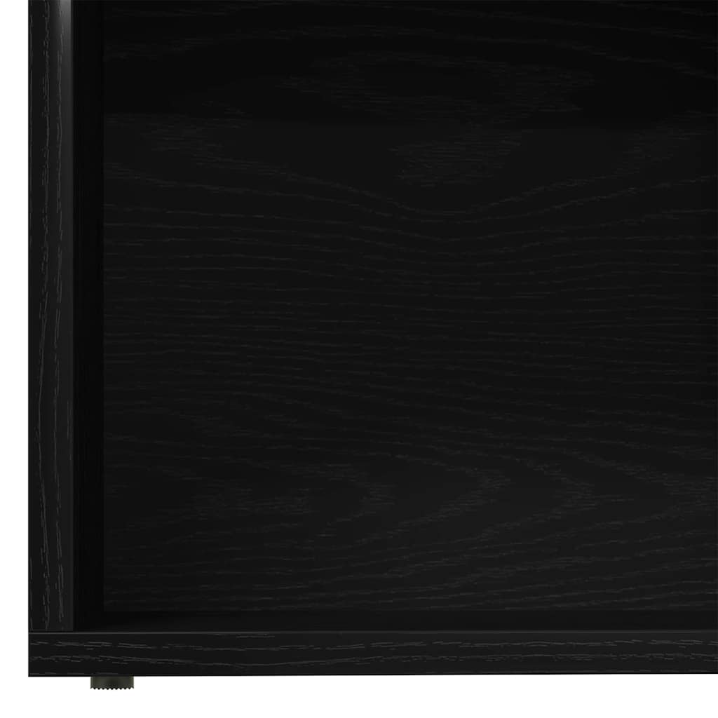 Bogskab 3 Pcs Sort Eg 36 X 30 X 143 Cm Konstrueret Træ - Billede 8