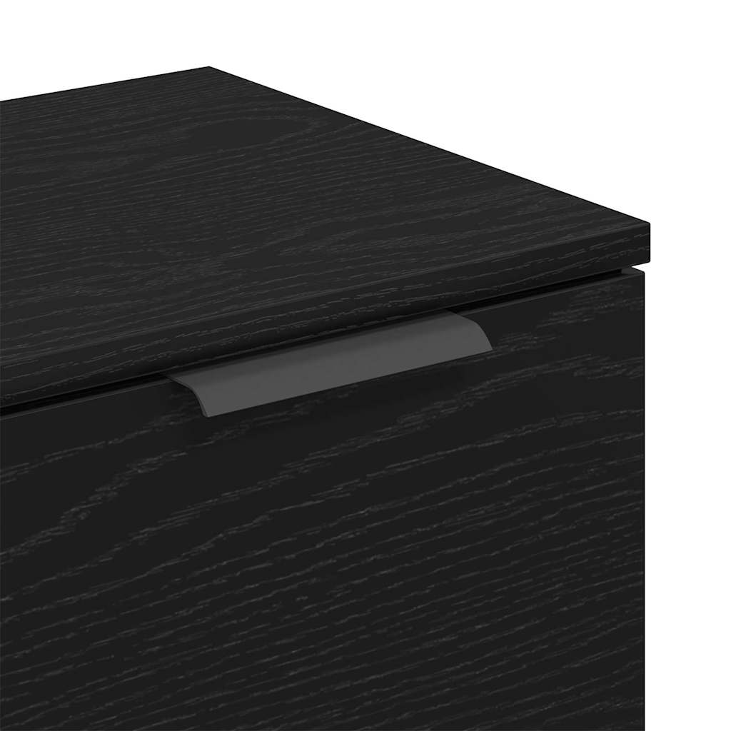 Skænk Sort Eg 180 X 30 X 70 Cm Konstrueret Træ - Billede 10