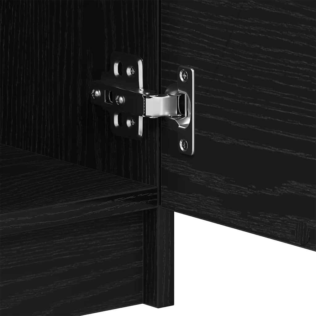 Skænk Sort Eg 180 X 30 X 70 Cm Konstrueret Træ - Billede 11
