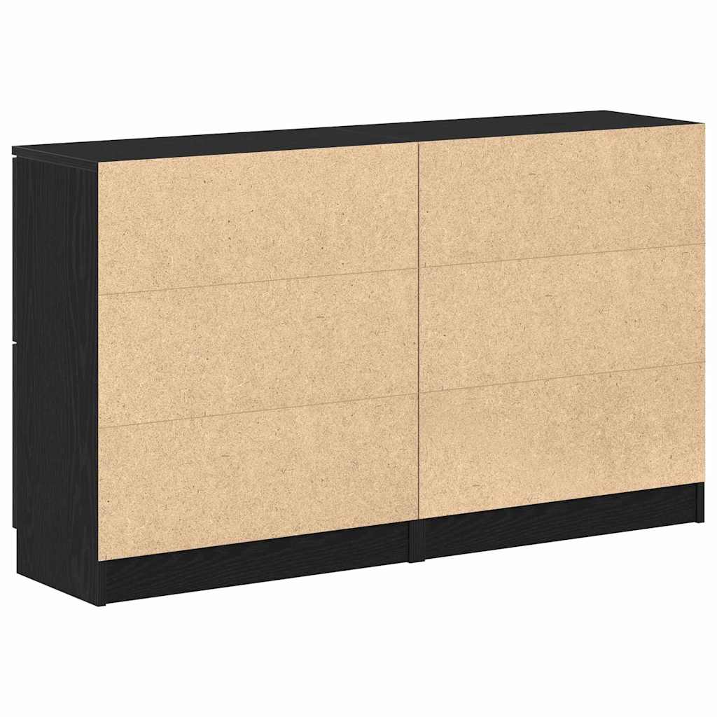 Skænk Sort Eg 180 X 30 X 70 Cm Konstrueret Træ - Billede 9