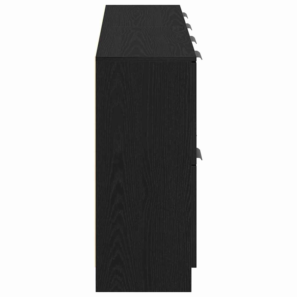Skænk Sort Eg 180 X 30 X 70 Cm Konstrueret Træ - Billede 8