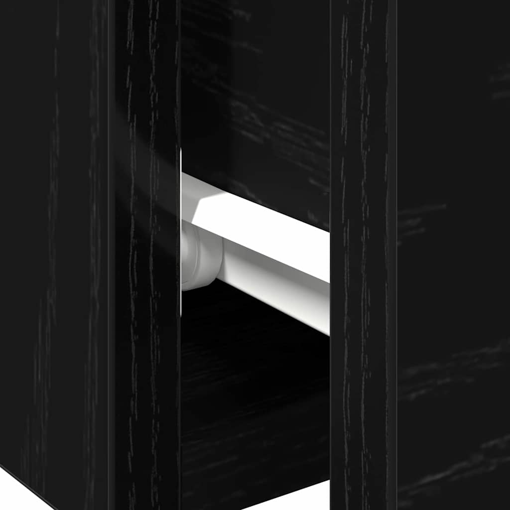 Vægskab 2 Pcs Sort Eg 102 X 30 X 20 Cm Konstrueret Træ - Billede 10
