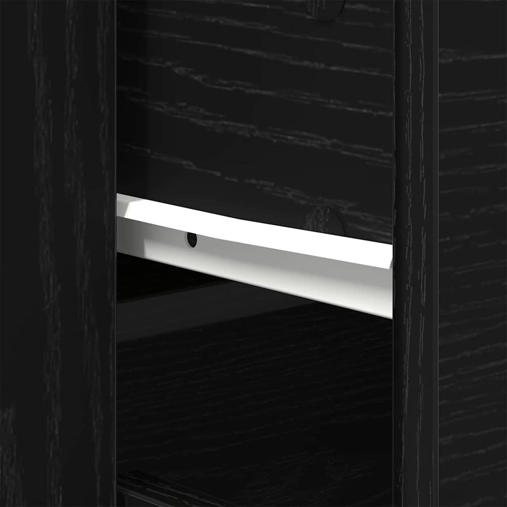 Sideboard Med Skuffe Sort Eg 240 X 33 X 70 Cm Konstrueret Træ - Billede 11