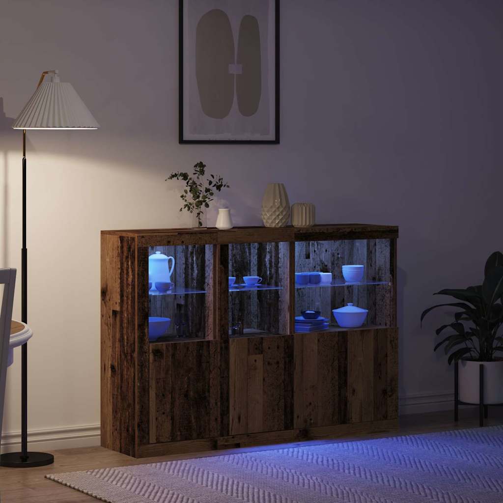 Sideboard Gammelt Træ 142,5 X 37 X 100 Cm Konstrueret Træ - Billede 5