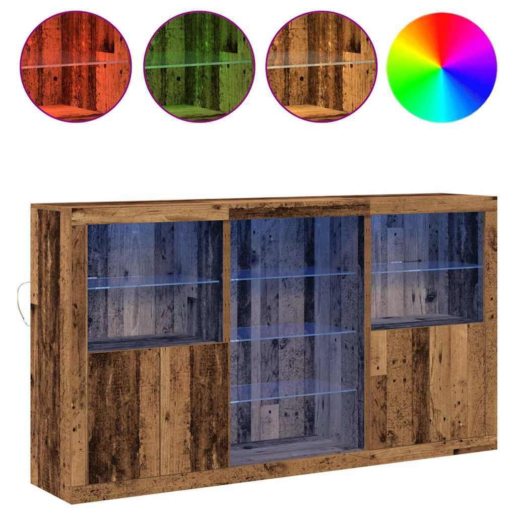 Sideboard Gammelt Træ 181,5 X 37 X 100 Cm Konstrueret Træ - Billede 4