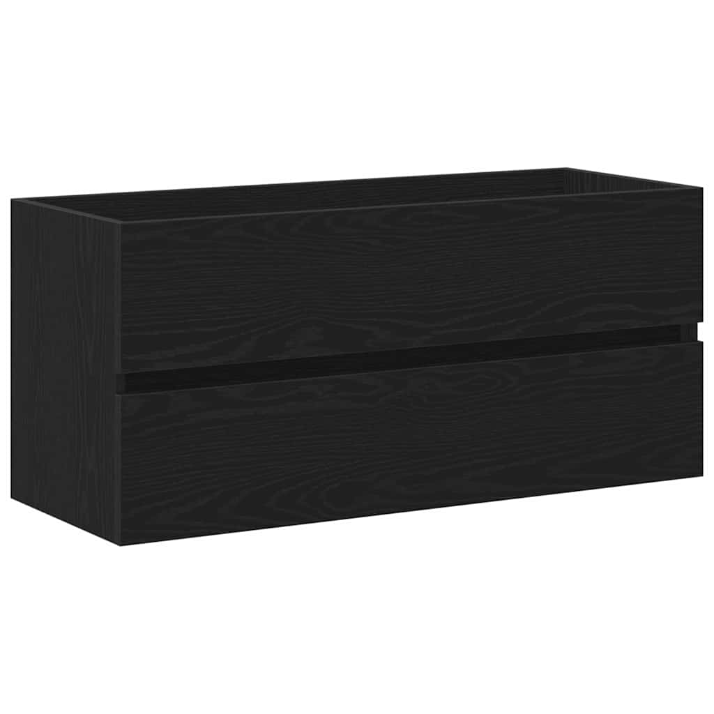 Vaskeskab Vægmonteret Sort Eg 100 X 39 X 62 Cm Konstrueret Træ - Billede 6