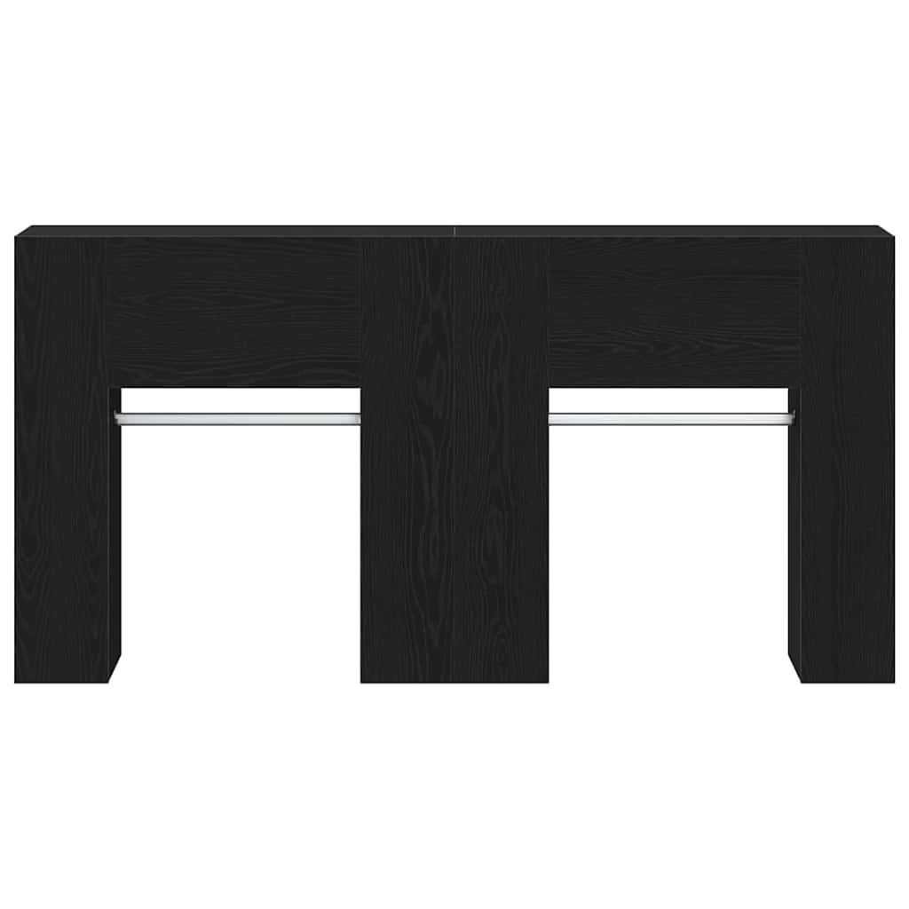 Entreskab 2 Pcs Sort Eg 97,5 X 37 X 99 Cm Konstrueret Træ - Billede 7