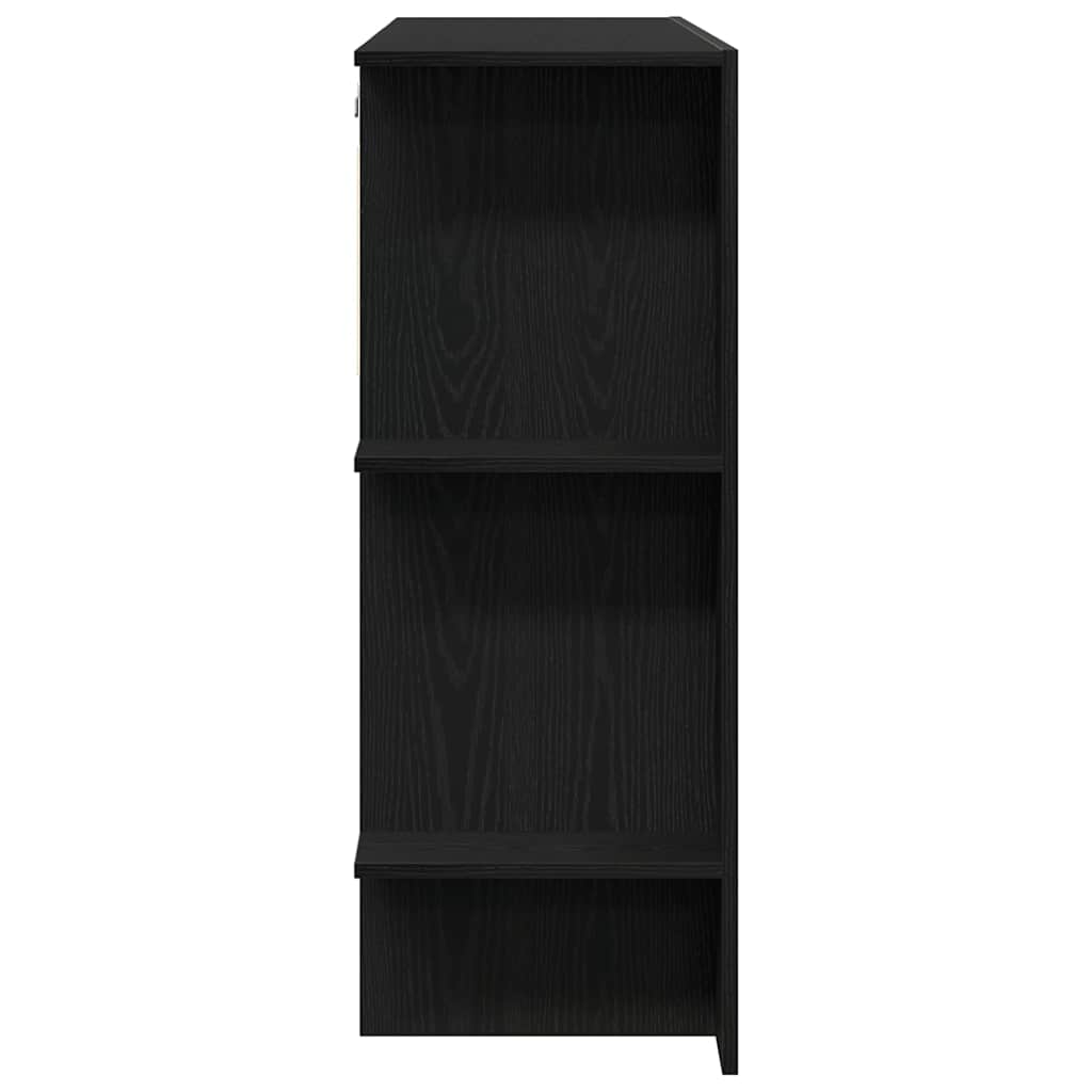 Entreskab 2 Pcs Sort Eg 97,5 X 37 X 99 Cm Konstrueret Træ - Billede 8