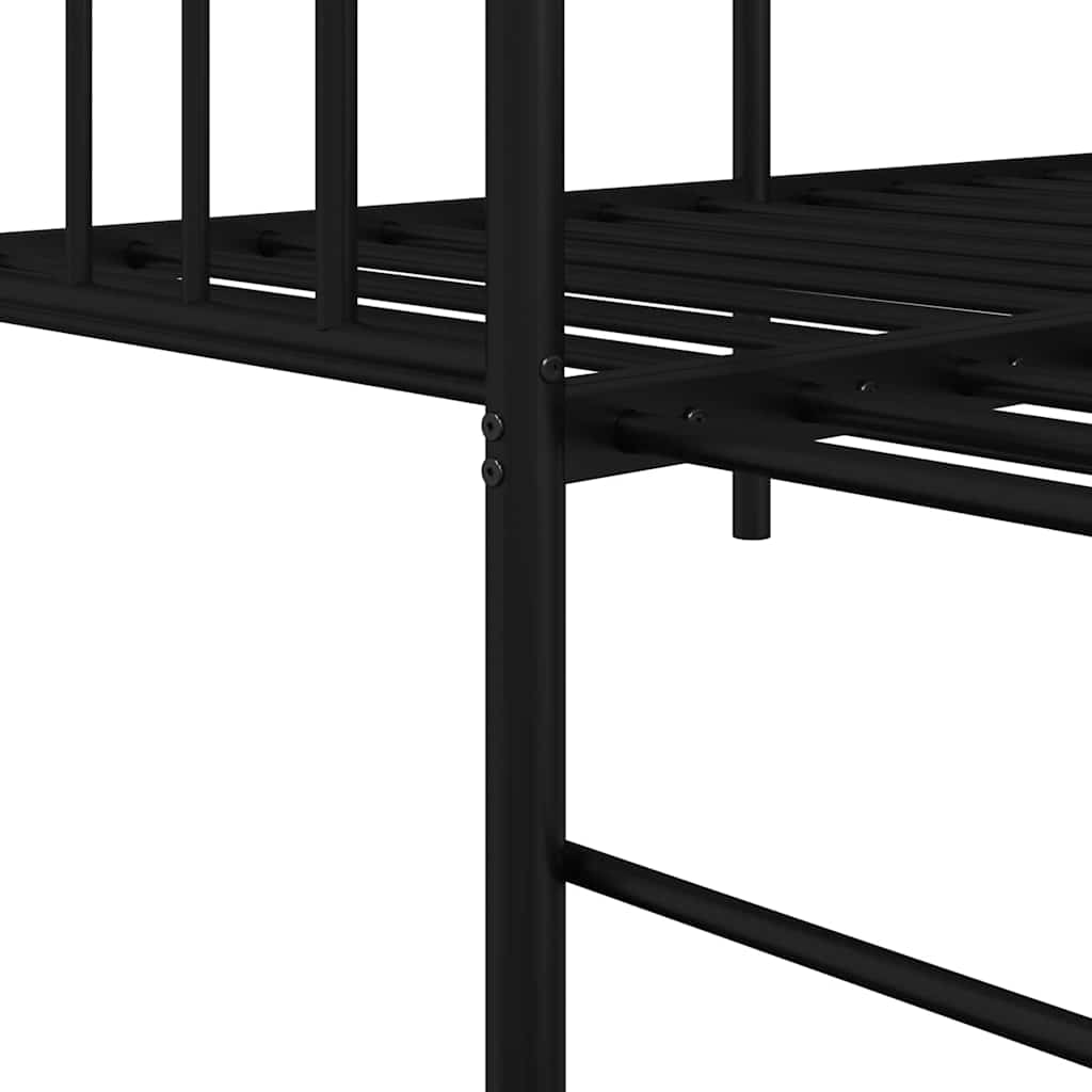 Dagsengramme Med Hovedgærde Sort 75 X 190 Cm Stål - Billede 10