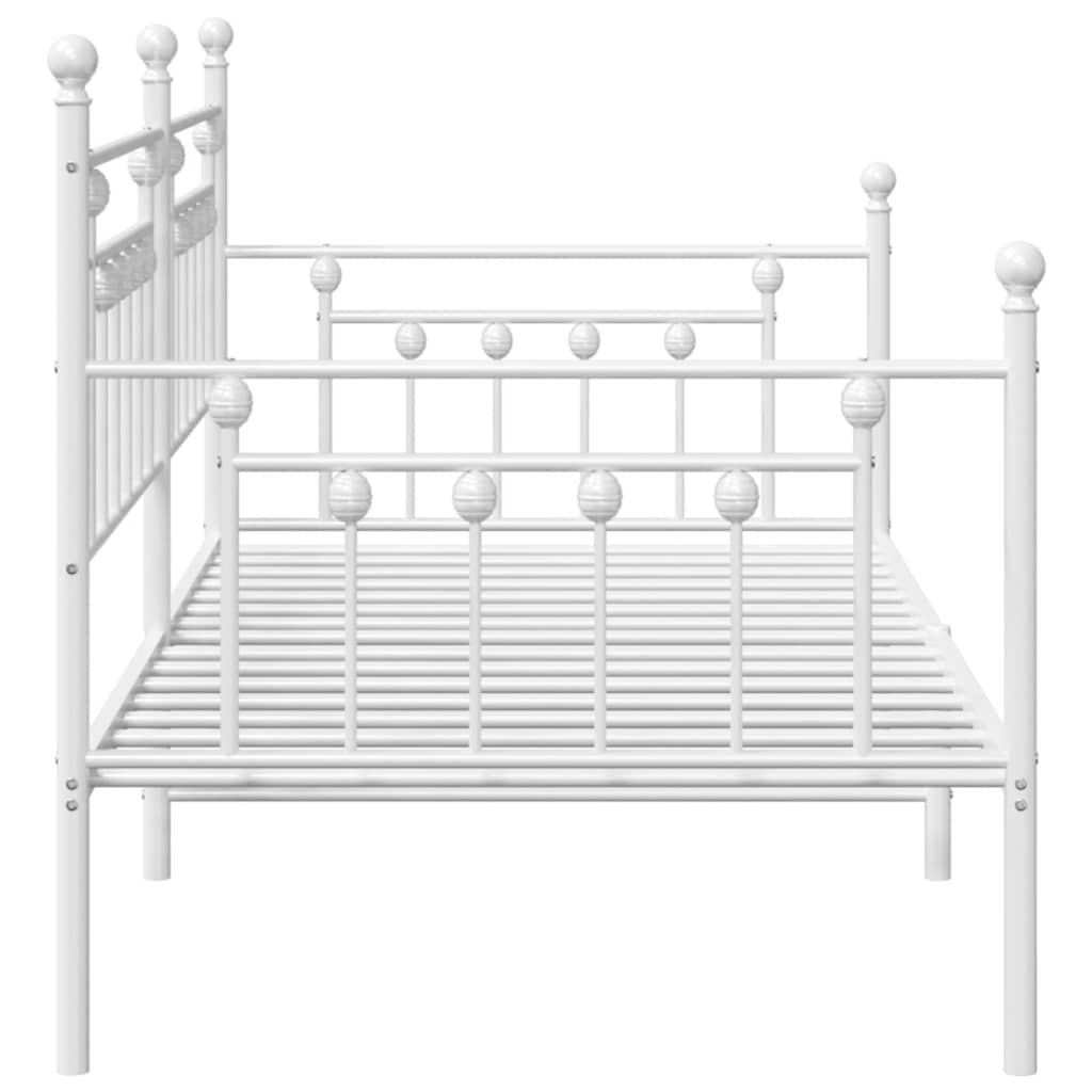 Dagsengramme Med Hovedgærde Hvid 90 X 200 Cm Stål - Billede 7