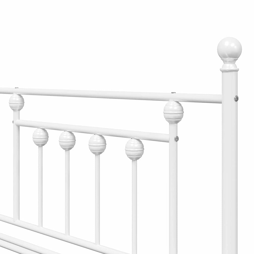 Dagsengramme Med Hovedgærde Hvid 90 X 200 Cm Stål - Billede 9