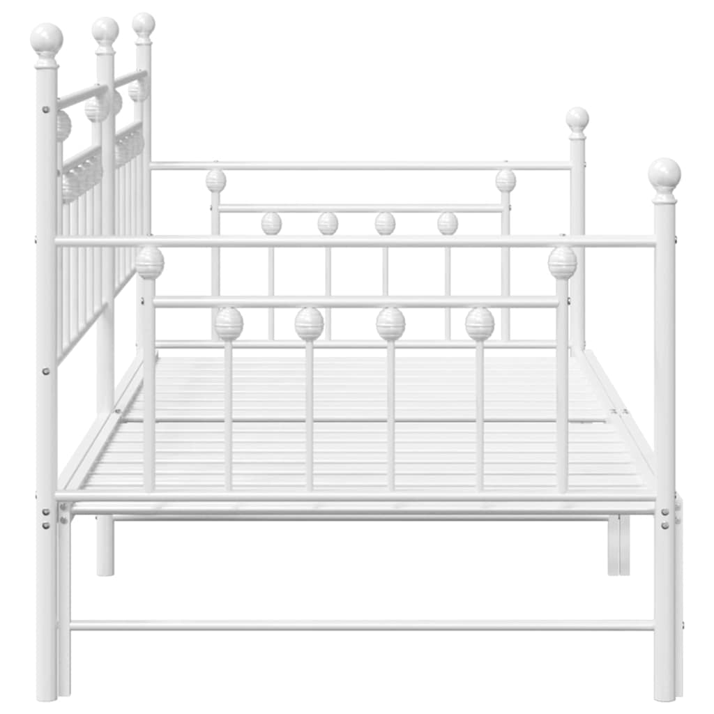 Dagsengramme Med Hovedgærde Hvid 90 X 200 Cm Stål - Billede 7