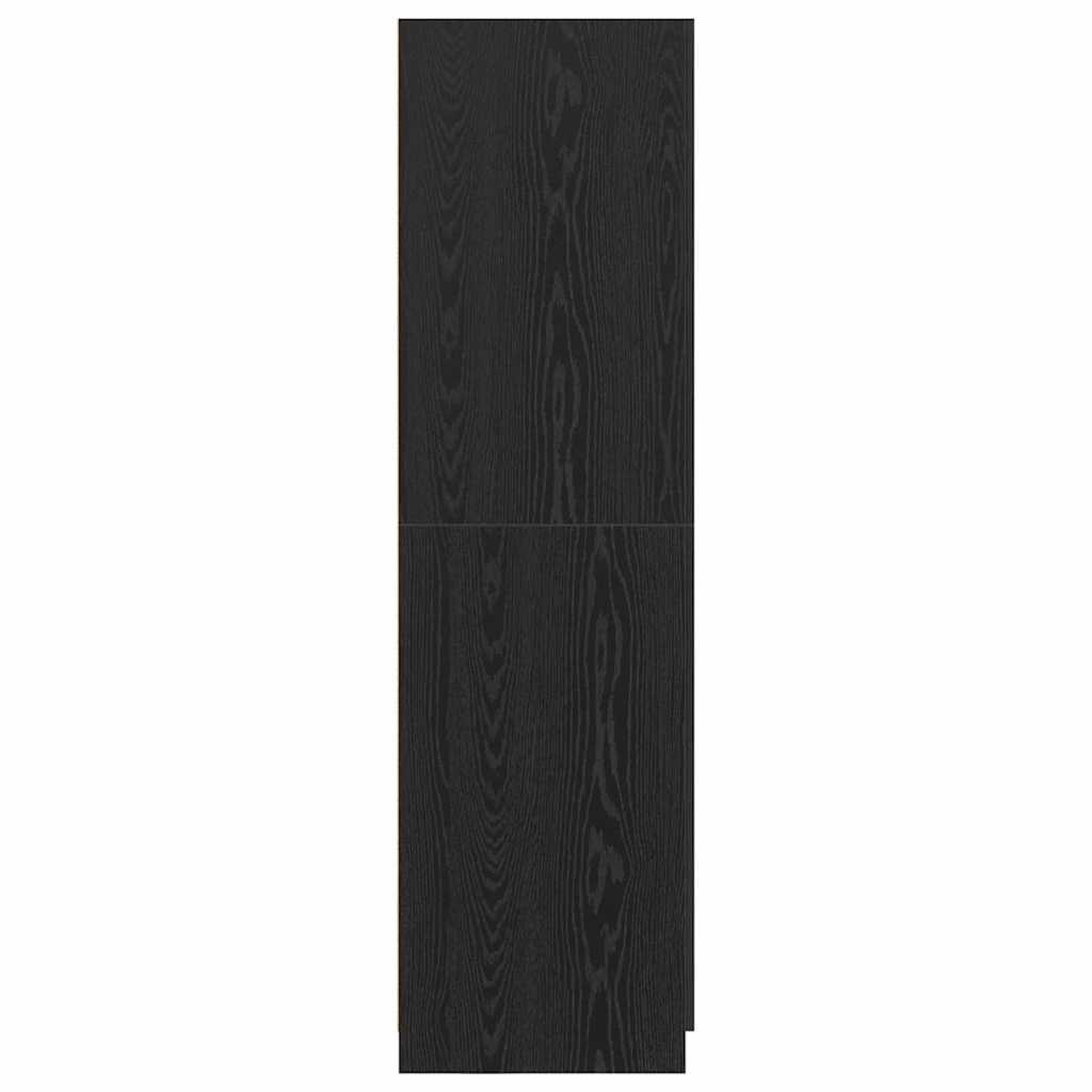 Garderobeskab Med Dør Sort 80 X 51 X 180 Cm Konstrueret Træ - Billede 7