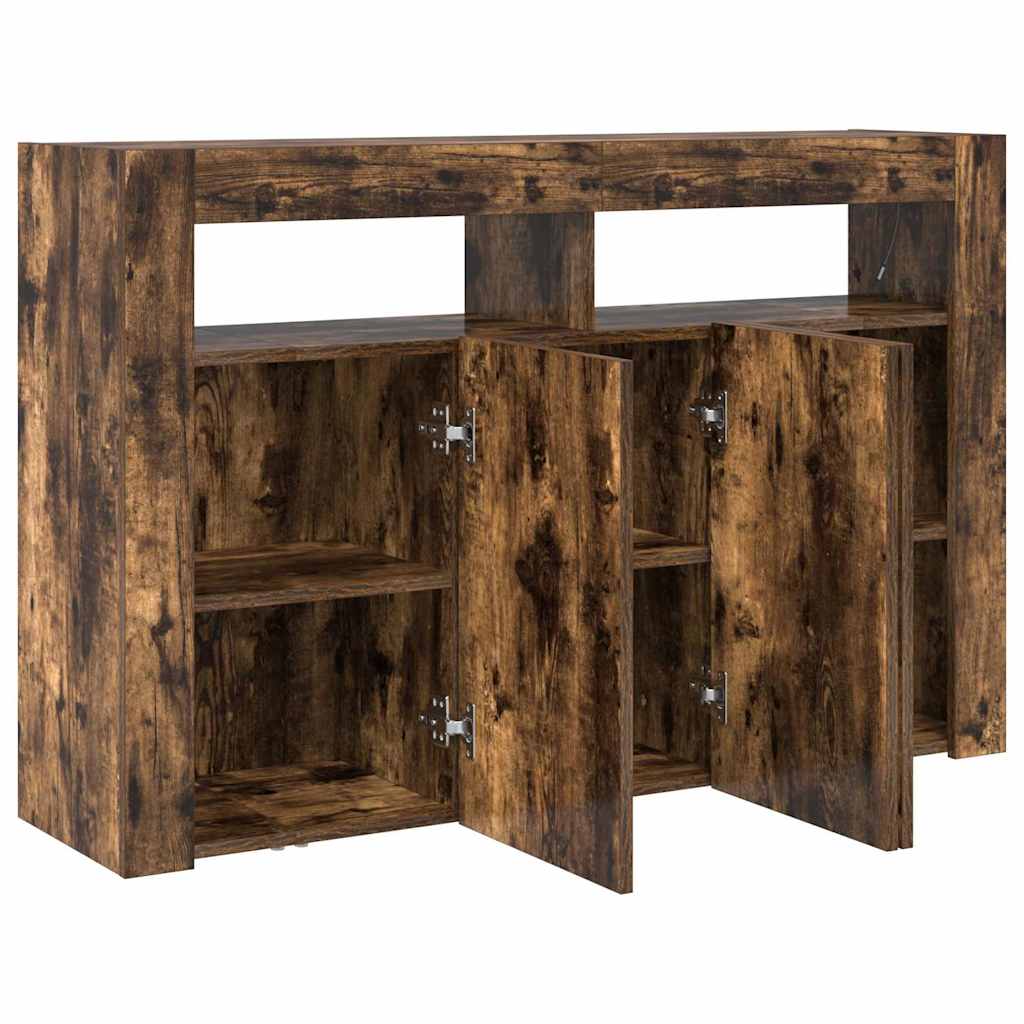Sideboard Røget Eg 116 X 30 X 75 Cm Konstrueret Træ - Billede 6