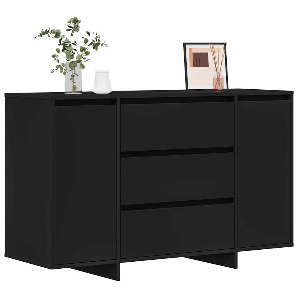 Sideboard Med Skuffe Sort 120 X 41 X 75 Cm Konstrueret Træ - Billede 3