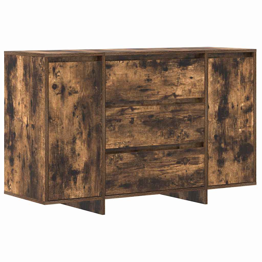 Sideboard Med Skuffe Røget Eg 120 X 41 X 75 Cm Konstrueret Træ - Billede 2