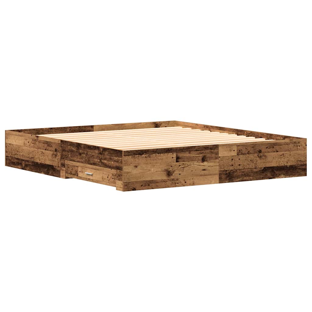 Sengestel Med Skuffer Gammelt Træ 180 X 200 Cm Konstrueret Træ - Billede 8