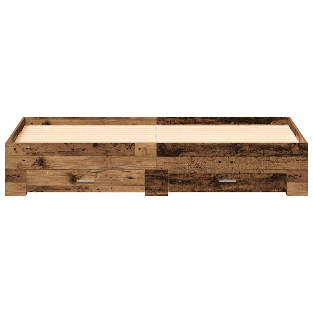 Sengestel Med Skuffer Gammelt Træ 180 X 200 Cm Konstrueret Træ - Billede 6