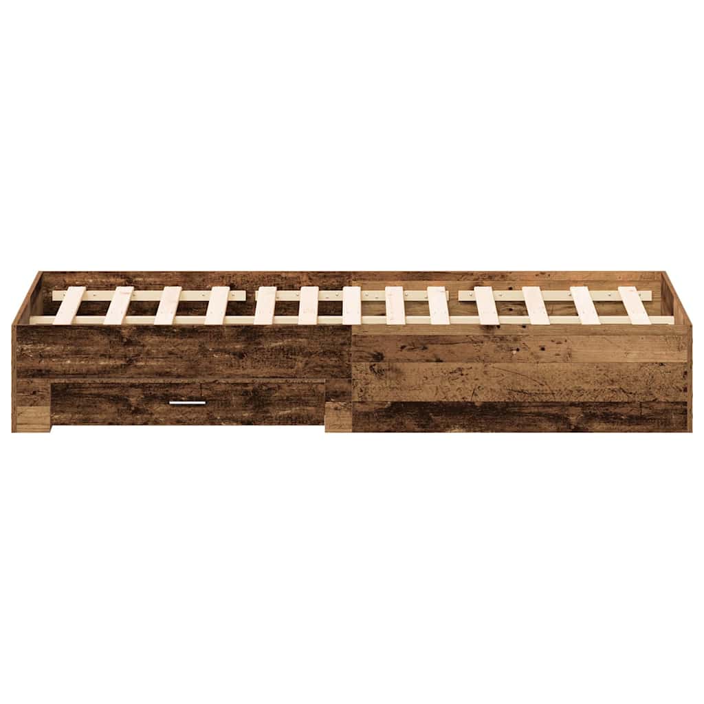 Sengestel Med Skuffer Gammelt Træ 180 X 200 Cm Konstrueret Træ - Billede 7