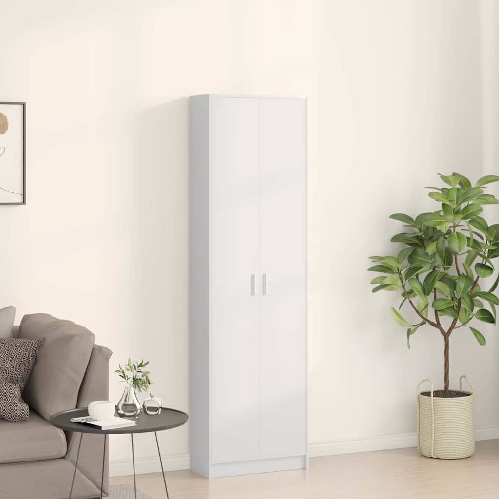 Garderobeskab Med Hylde Hvid 55 X 25 X 189 Cm Konstrueret Træ - Billede 4