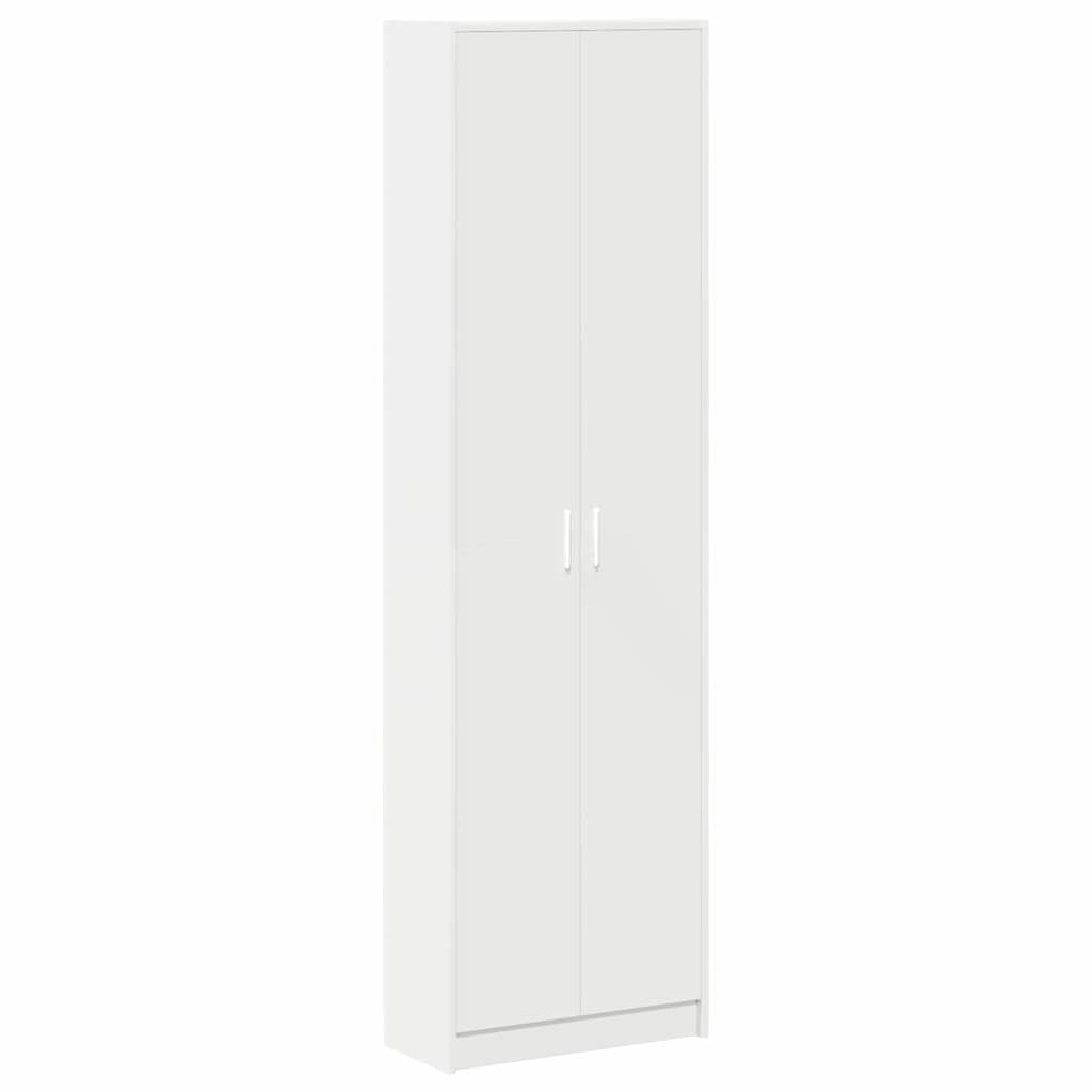 Garderobeskab Med Hylde Hvid 55 X 25 X 189 Cm Konstrueret Træ - Billede 2