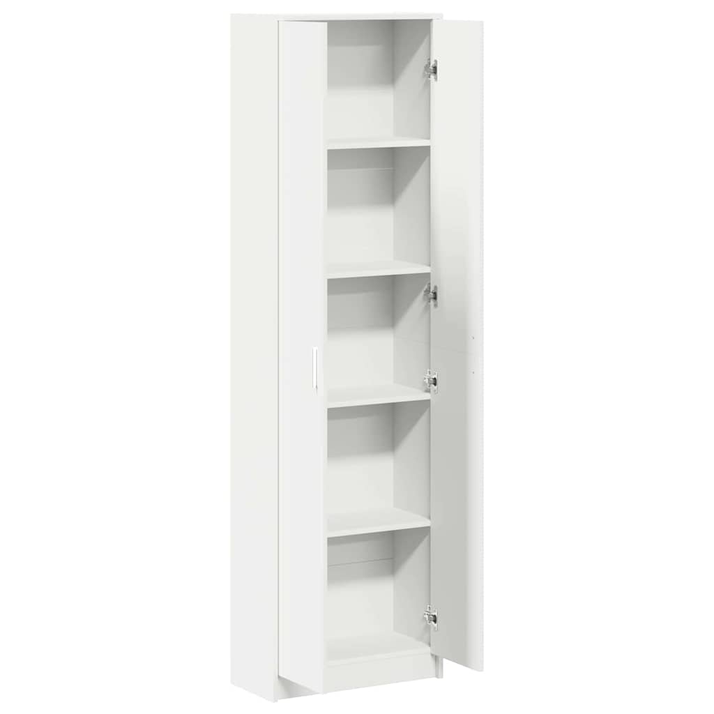 Garderobeskab Med Hylde Hvid 55 X 25 X 189 Cm Konstrueret Træ - Billede 5