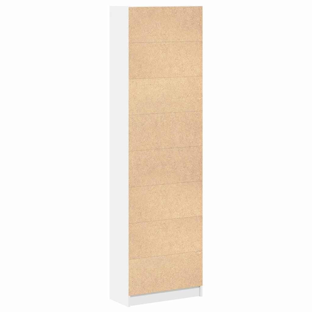Garderobeskab Med Hylde Hvid 55 X 25 X 189 Cm Konstrueret Træ - Billede 8