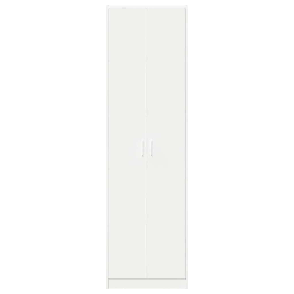 Garderobeskab Med Hylde Hvid 55 X 25 X 189 Cm Konstrueret Træ - Billede 6