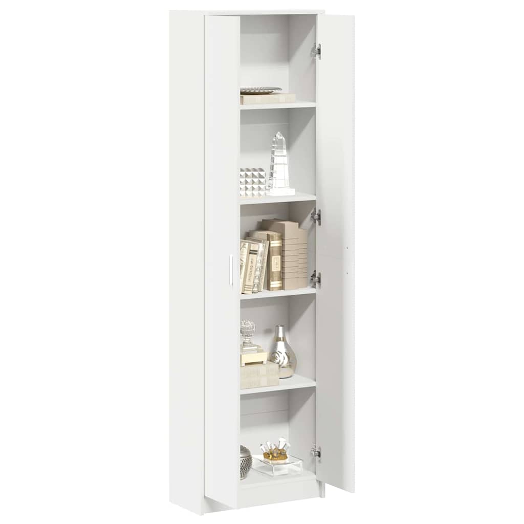Garderobeskab Med Hylde Hvid 55 X 25 X 189 Cm Konstrueret Træ - Billede 3