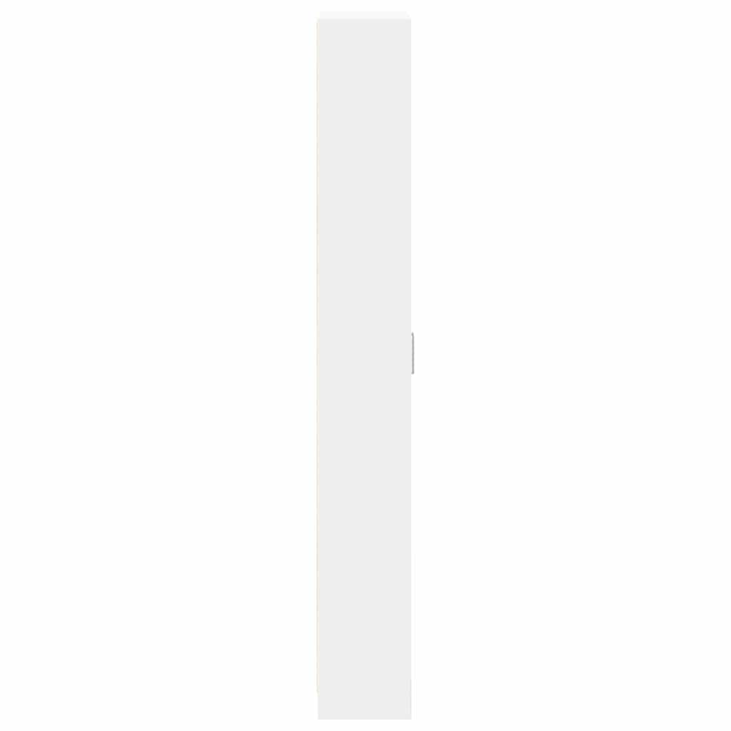 Garderobeskab Med Hylde Hvid 55 X 25 X 189 Cm Konstrueret Træ - Billede 7