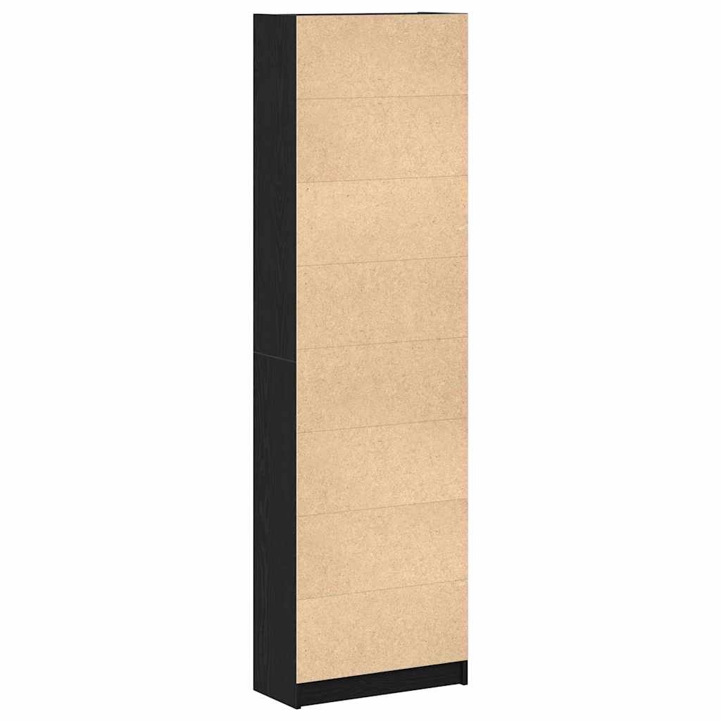 Garderobeskab Med Dør Sort Eg 55 X 25 X 189 Cm Konstrueret Træ - Billede 8