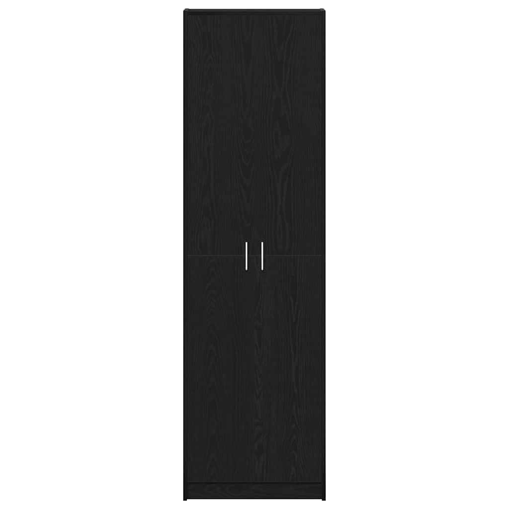 Garderobeskab Med Dør Sort Eg 55 X 25 X 189 Cm Konstrueret Træ - Billede 6