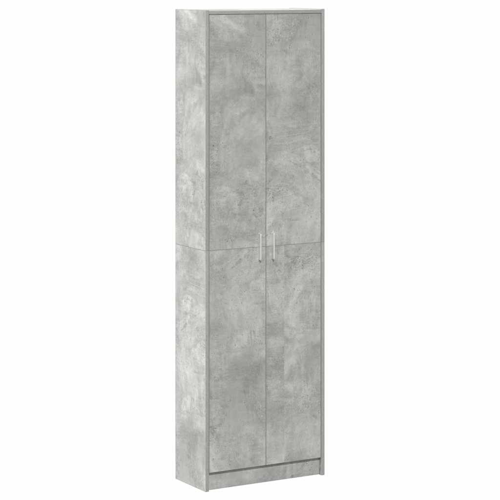 Garderobeskab Med Dør Betongrå 55 X 25 X 189 Cm Konstrueret Træ - Billede 2