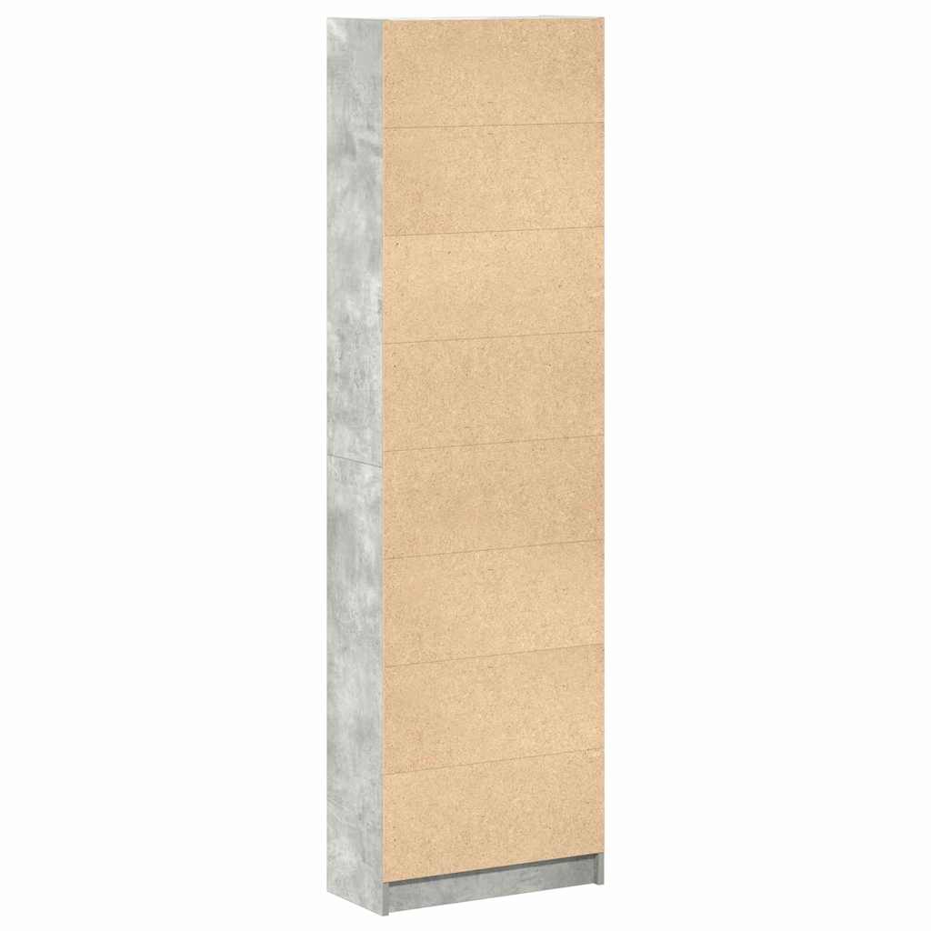 Garderobeskab Med Dør Betongrå 55 X 25 X 189 Cm Konstrueret Træ - Billede 8