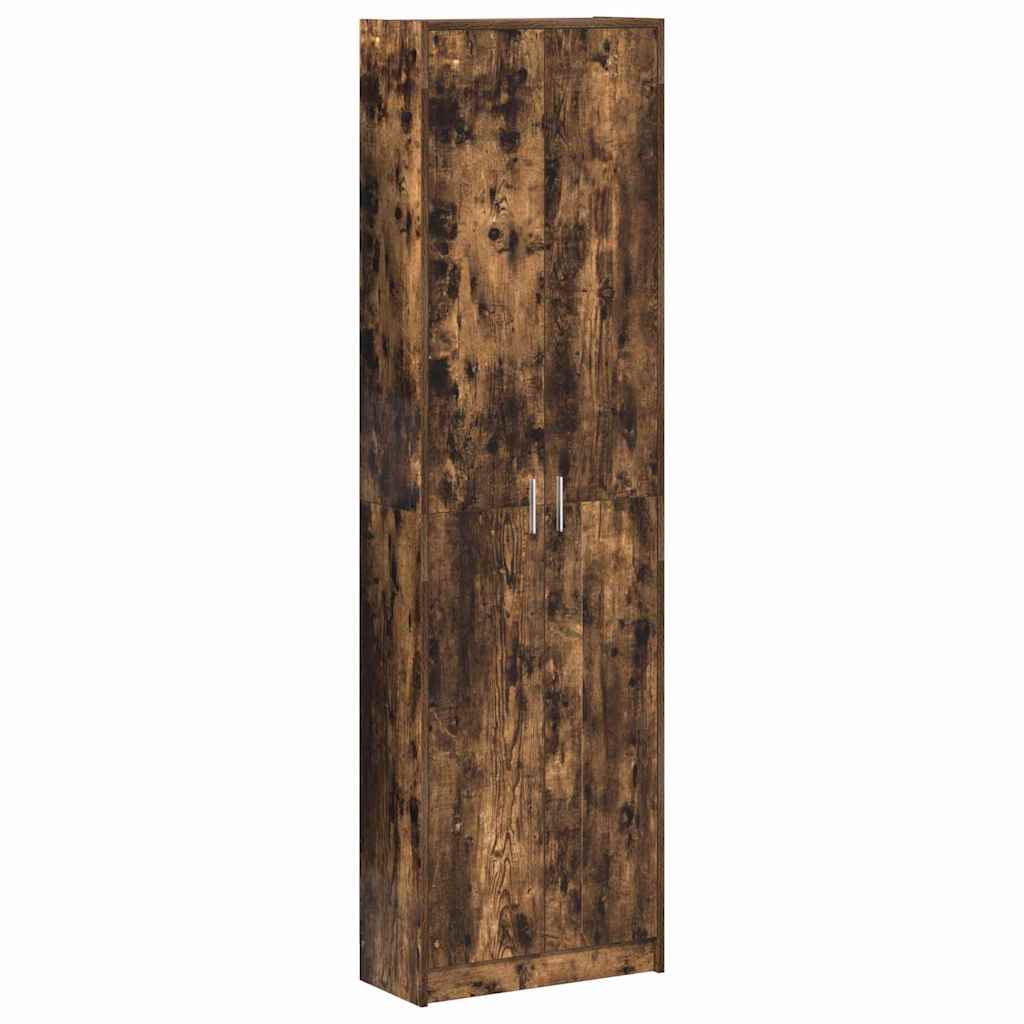Garderobeskab Med Dør Røget Eg 55 X 25 X 189 Cm Konstrueret Træ - Billede 2