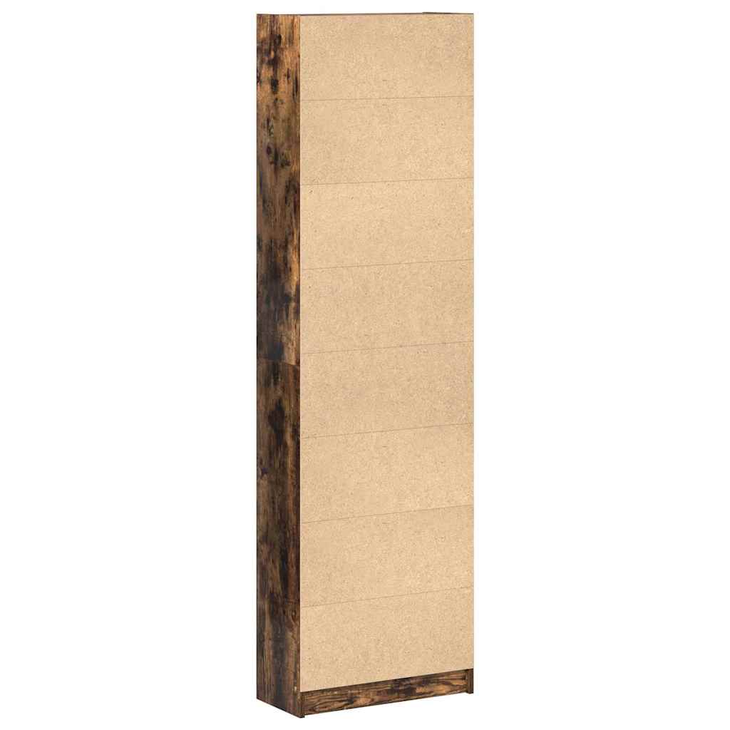 Garderobeskab Med Dør Røget Eg 55 X 25 X 189 Cm Konstrueret Træ - Billede 8