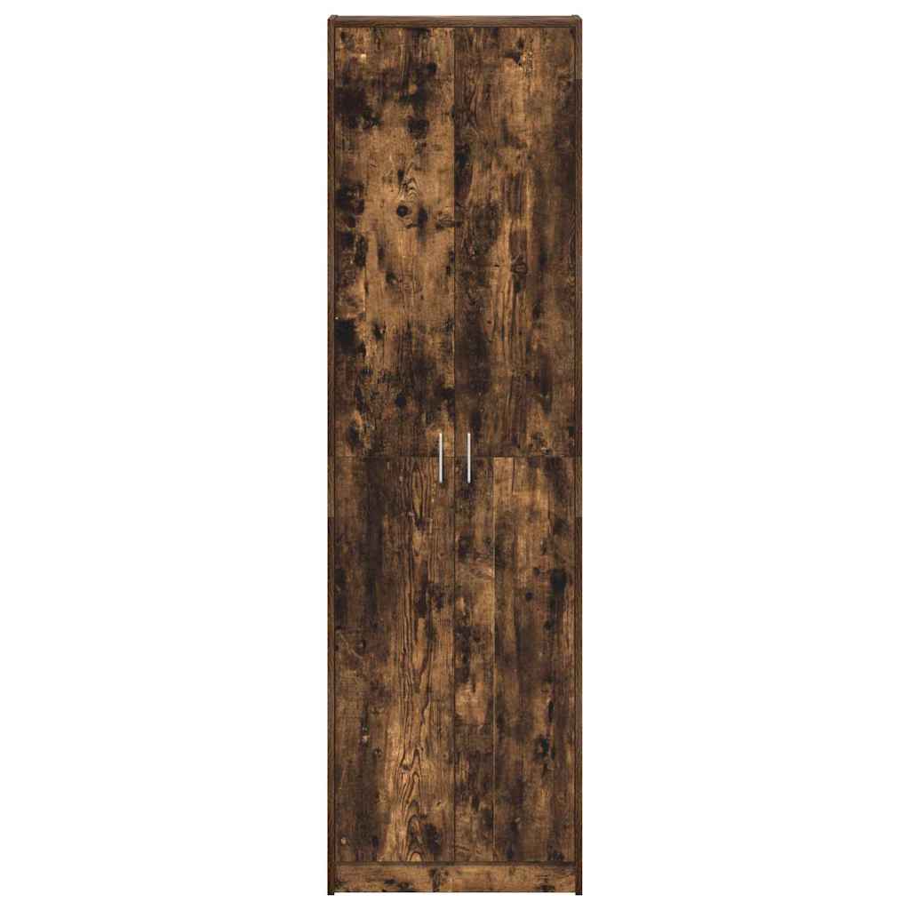 Garderobeskab Med Dør Røget Eg 55 X 25 X 189 Cm Konstrueret Træ - Billede 6