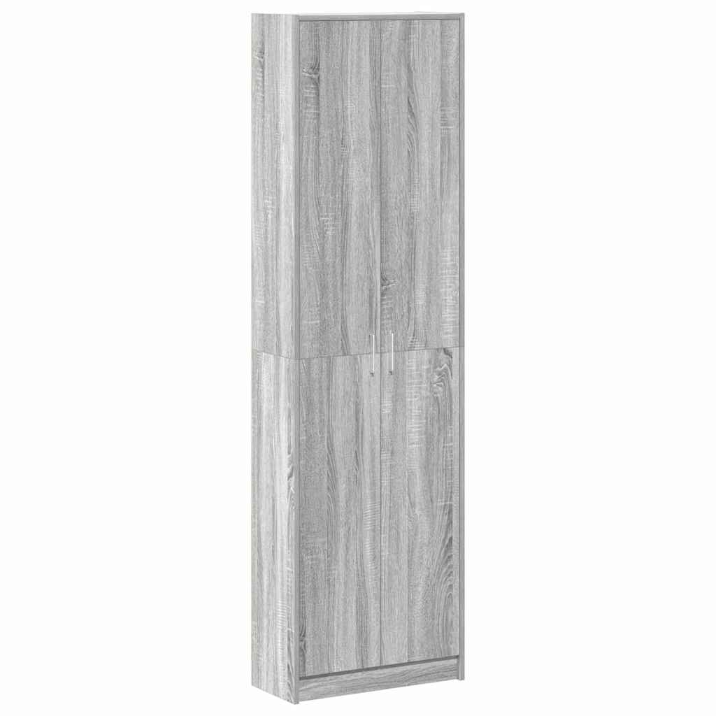 Garderobeskab Grå Sonoma-eg 55 X 25 X 189 Cm Konstrueret Træ - Billede 2