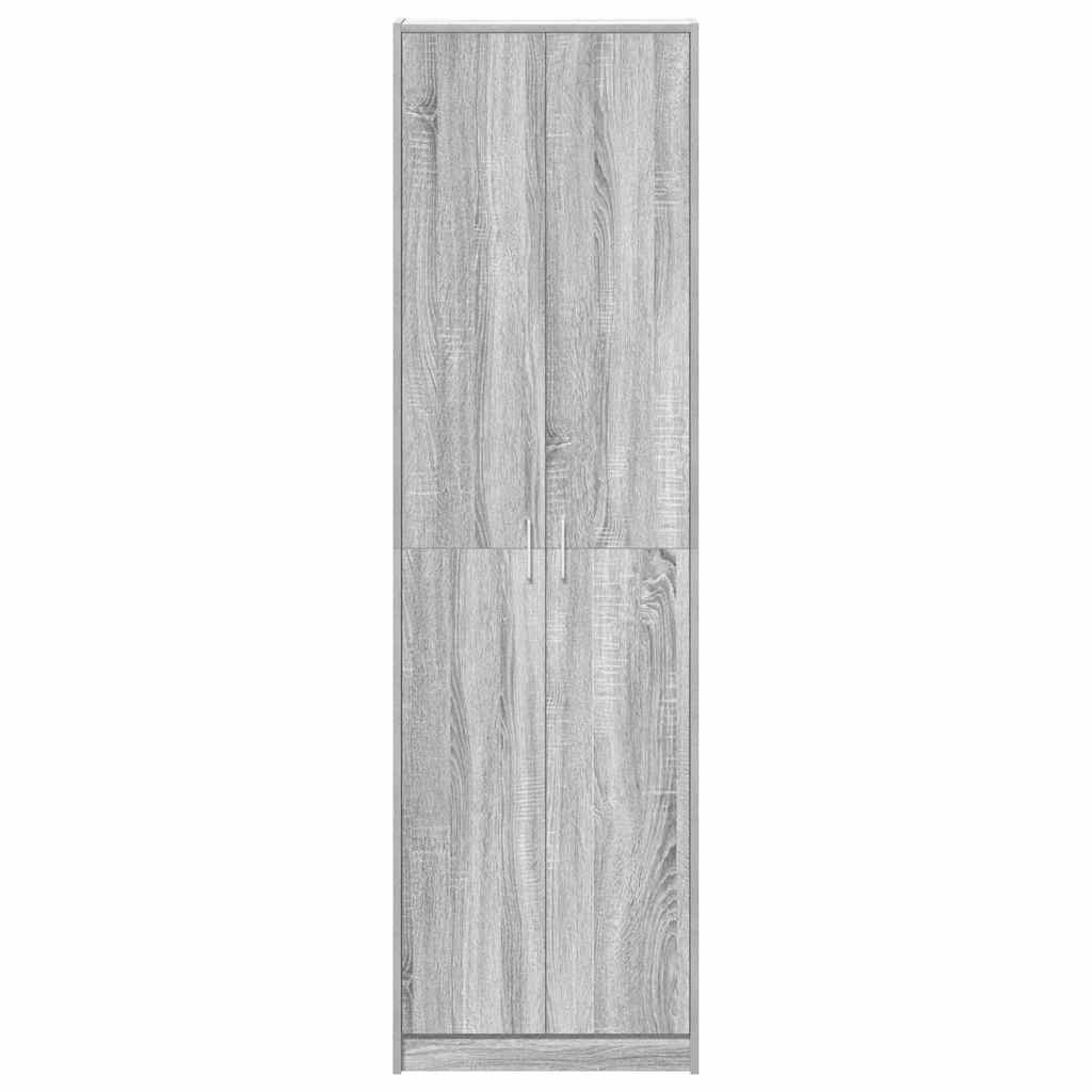 Garderobeskab Grå Sonoma-eg 55 X 25 X 189 Cm Konstrueret Træ - Billede 6