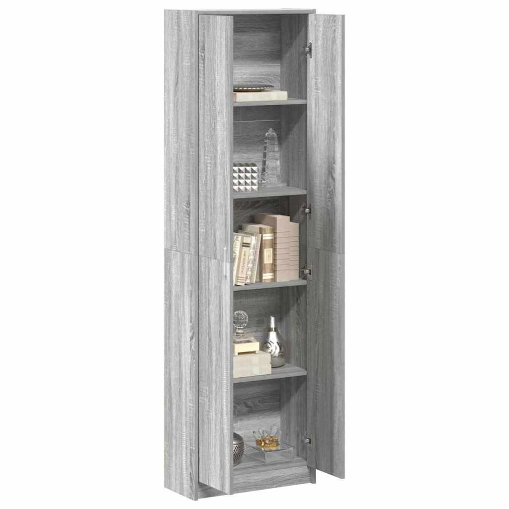 Garderobeskab Grå Sonoma-eg 55 X 25 X 189 Cm Konstrueret Træ - Billede 3