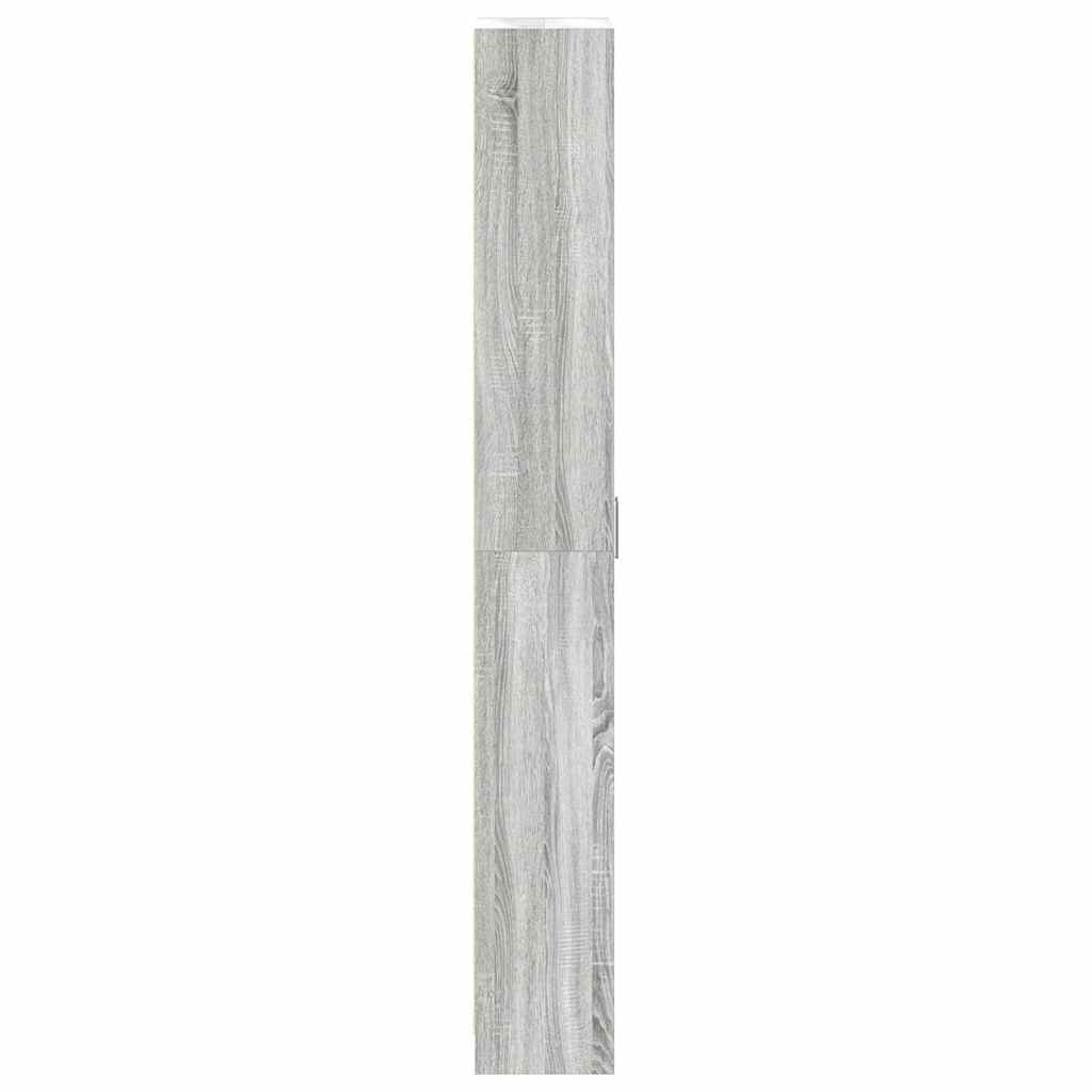 Garderobeskab Grå Sonoma-eg 55 X 25 X 189 Cm Konstrueret Træ - Billede 7