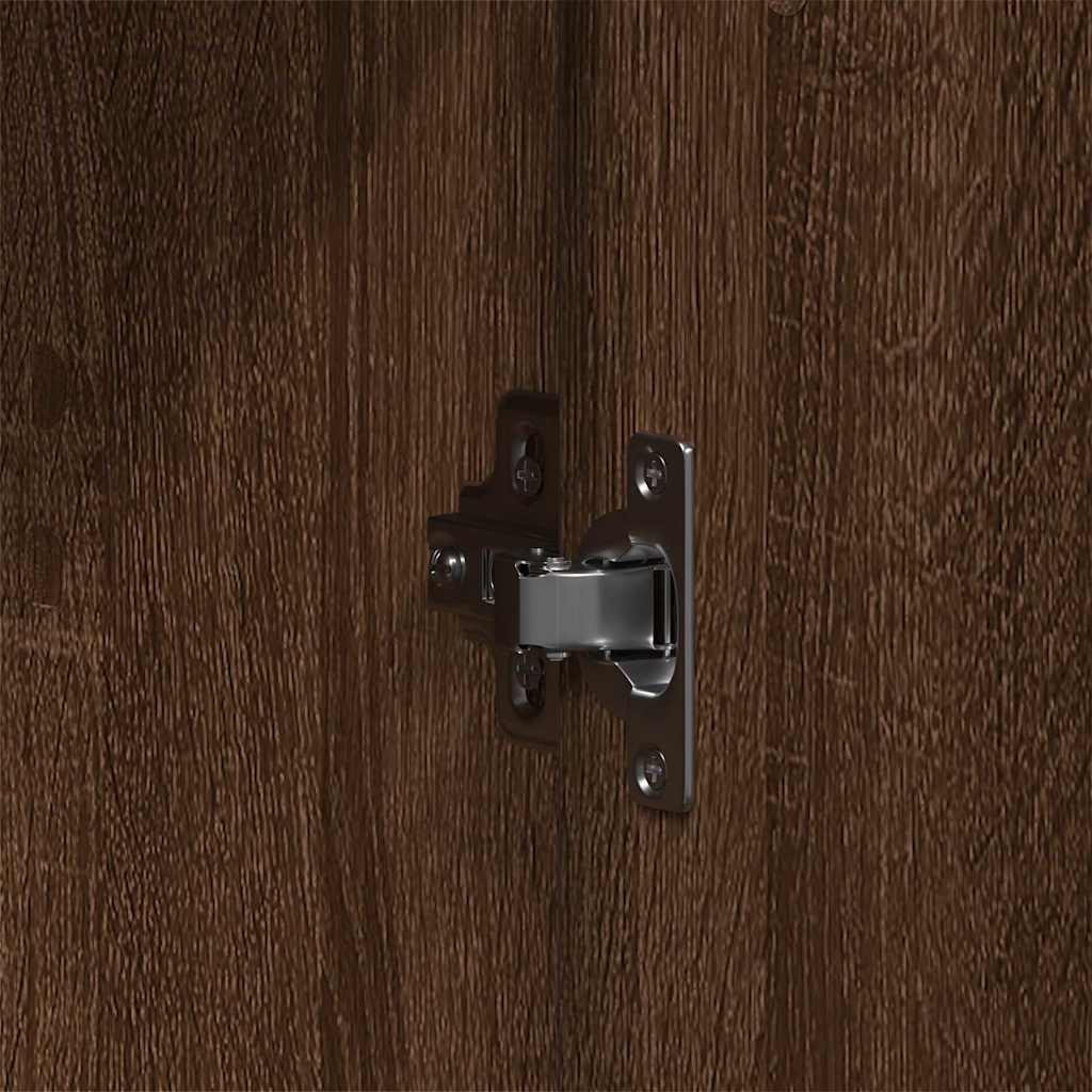 Garderobeskab Med Dør Brun Eg 55 X 25 X 189 Cm Konstrueret Træ - Billede 9