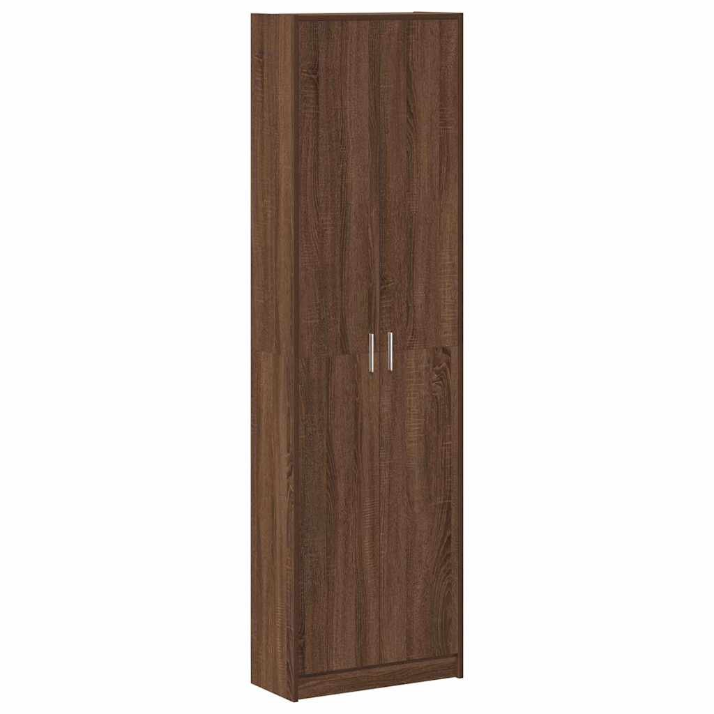 Garderobeskab Med Dør Brun Eg 55 X 25 X 189 Cm Konstrueret Træ - Billede 2