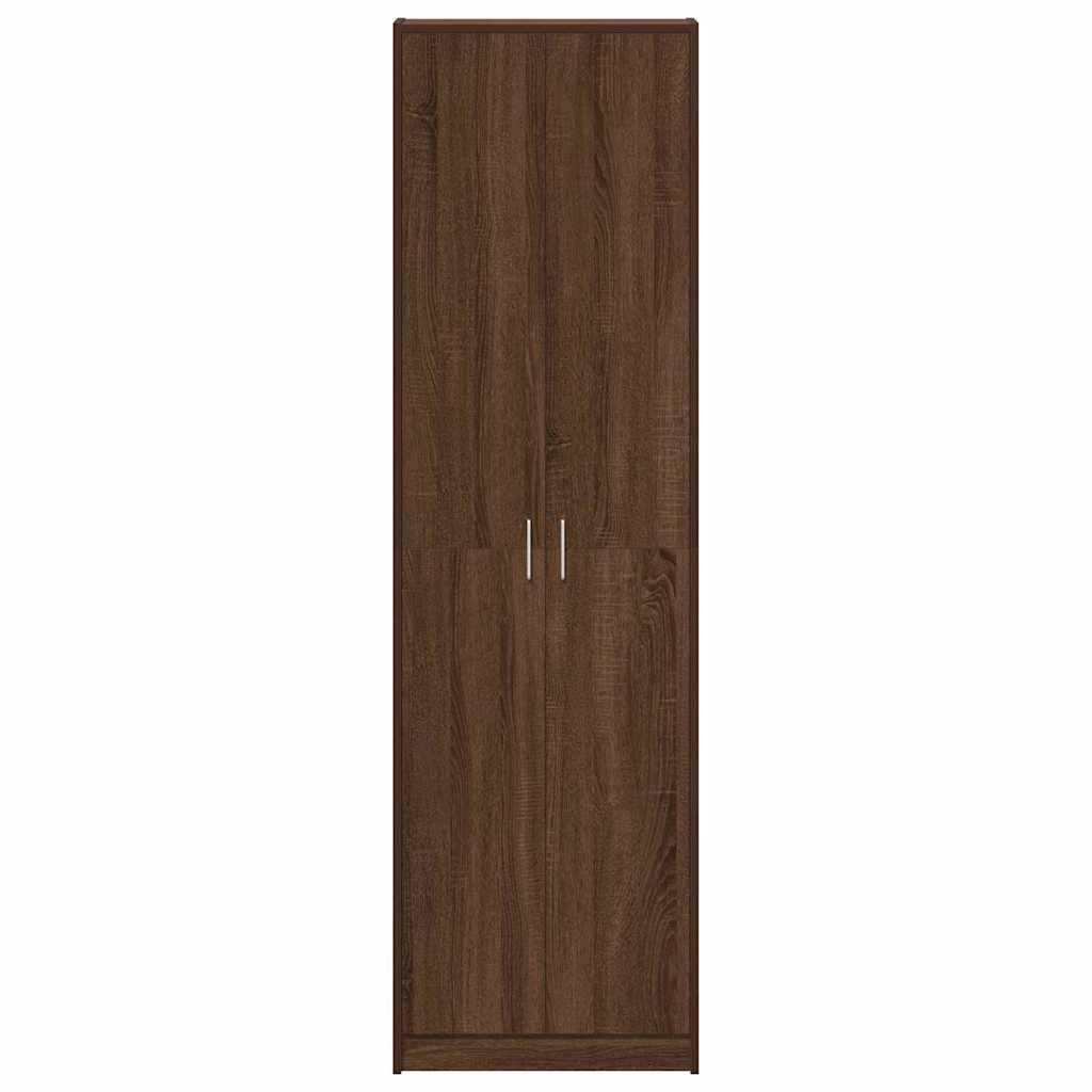 Garderobeskab Med Dør Brun Eg 55 X 25 X 189 Cm Konstrueret Træ - Billede 6